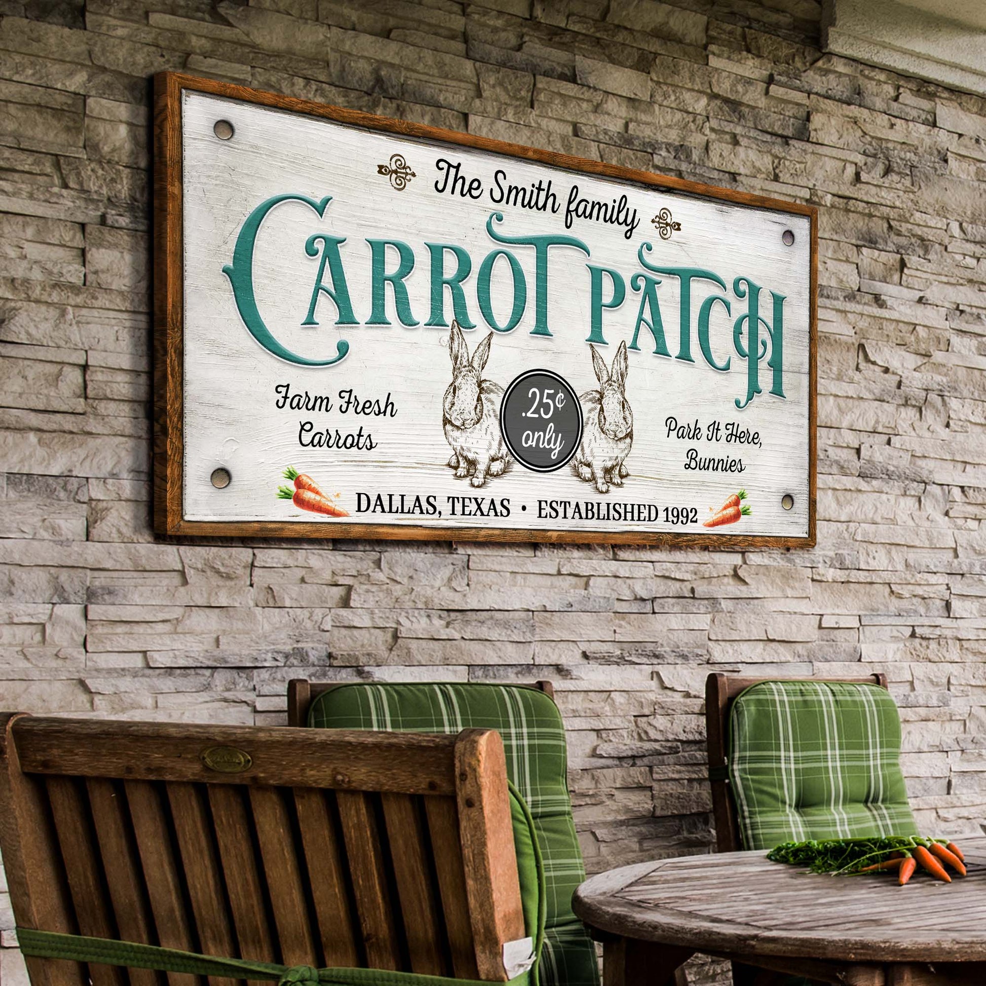 Farm Fresh Carrot Patch Sign II Style 2 - Image by Tailored Canvases