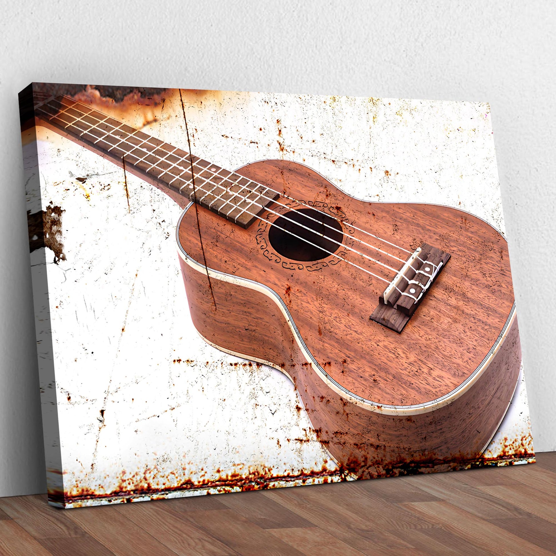 Ukulele Rustic Canvas Wall Art - Image by Tailored Canvases