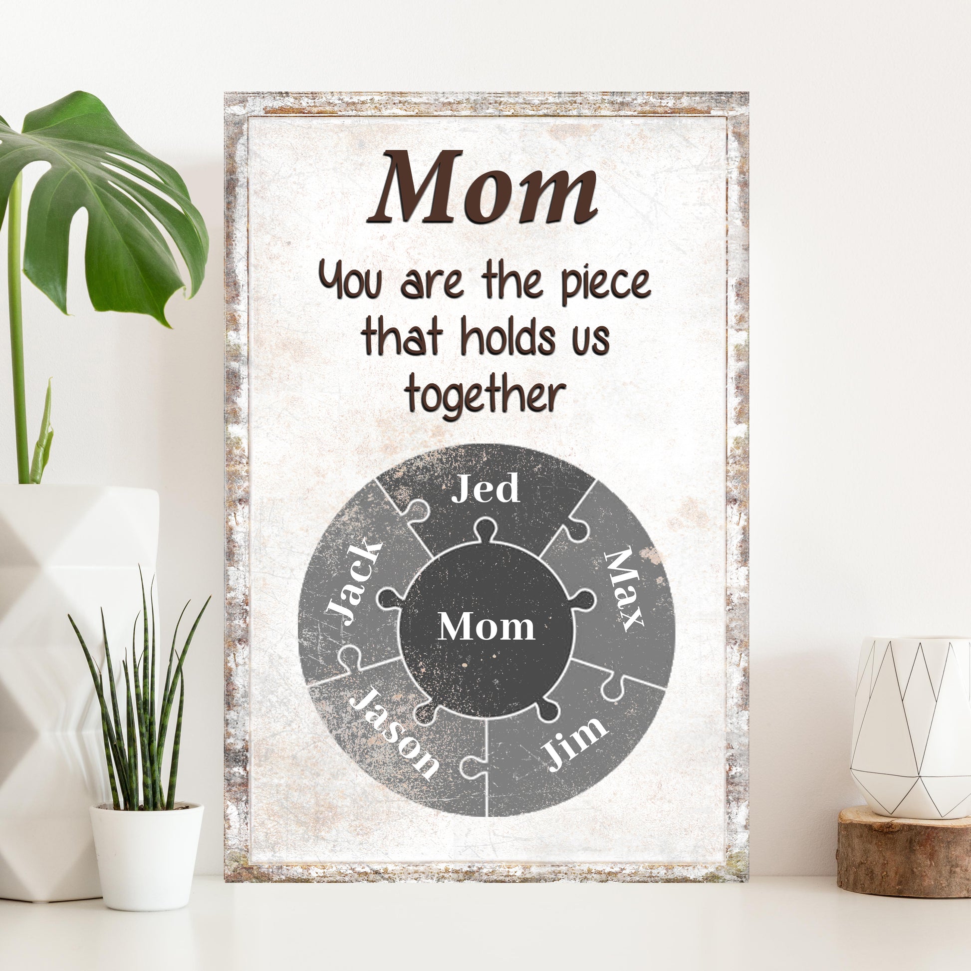 Mom Personalized Puzzle Sign  - Image by Tailored Canvases