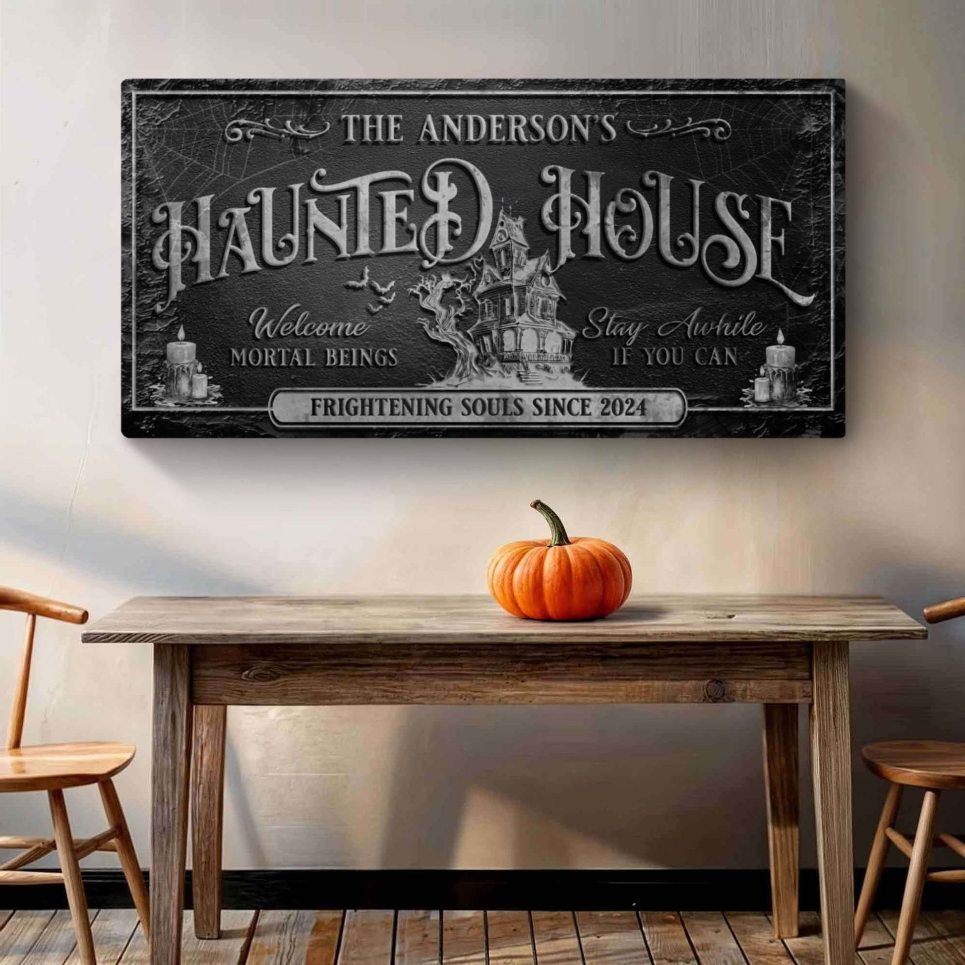 Personalized Haunted House Sign - Image by Tailored Canvases