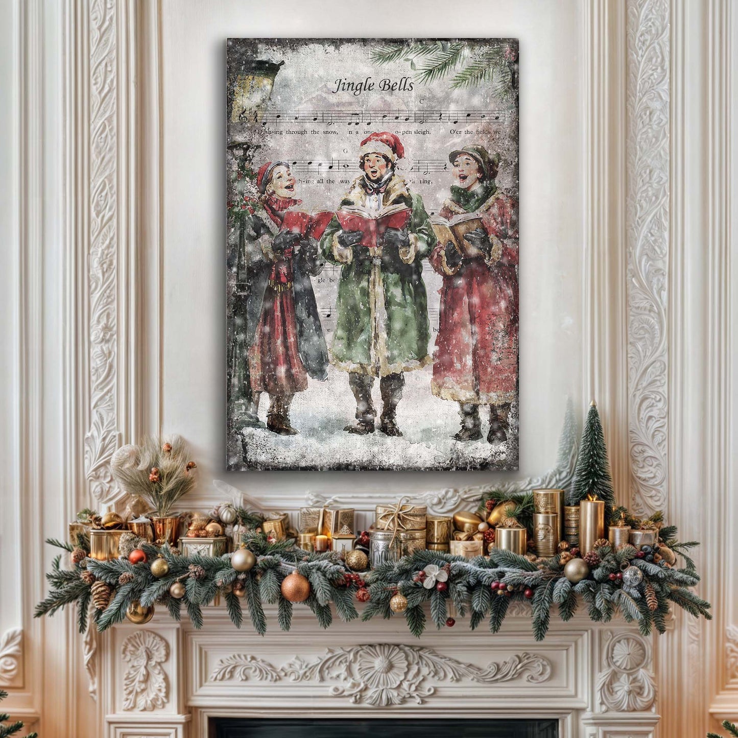 Vintage Christmas Carolers Wall Art II