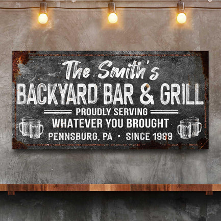 Backyard Bar & Grill Sign XXIII - Image by Tailored Canvases