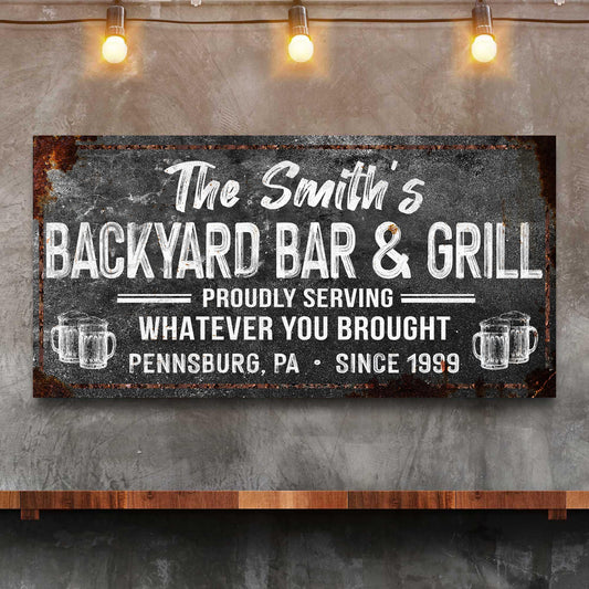 Backyard Bar & Grill Sign XXIII - Image by Tailored Canvases