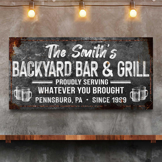 Backyard Bar & Grill Sign XXIII  - Image by Tailored Canvases