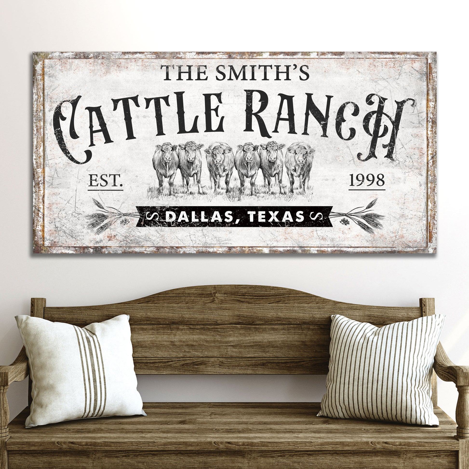 Branded Cattle Ranch Sign VI  - Image by Tailored Canvases