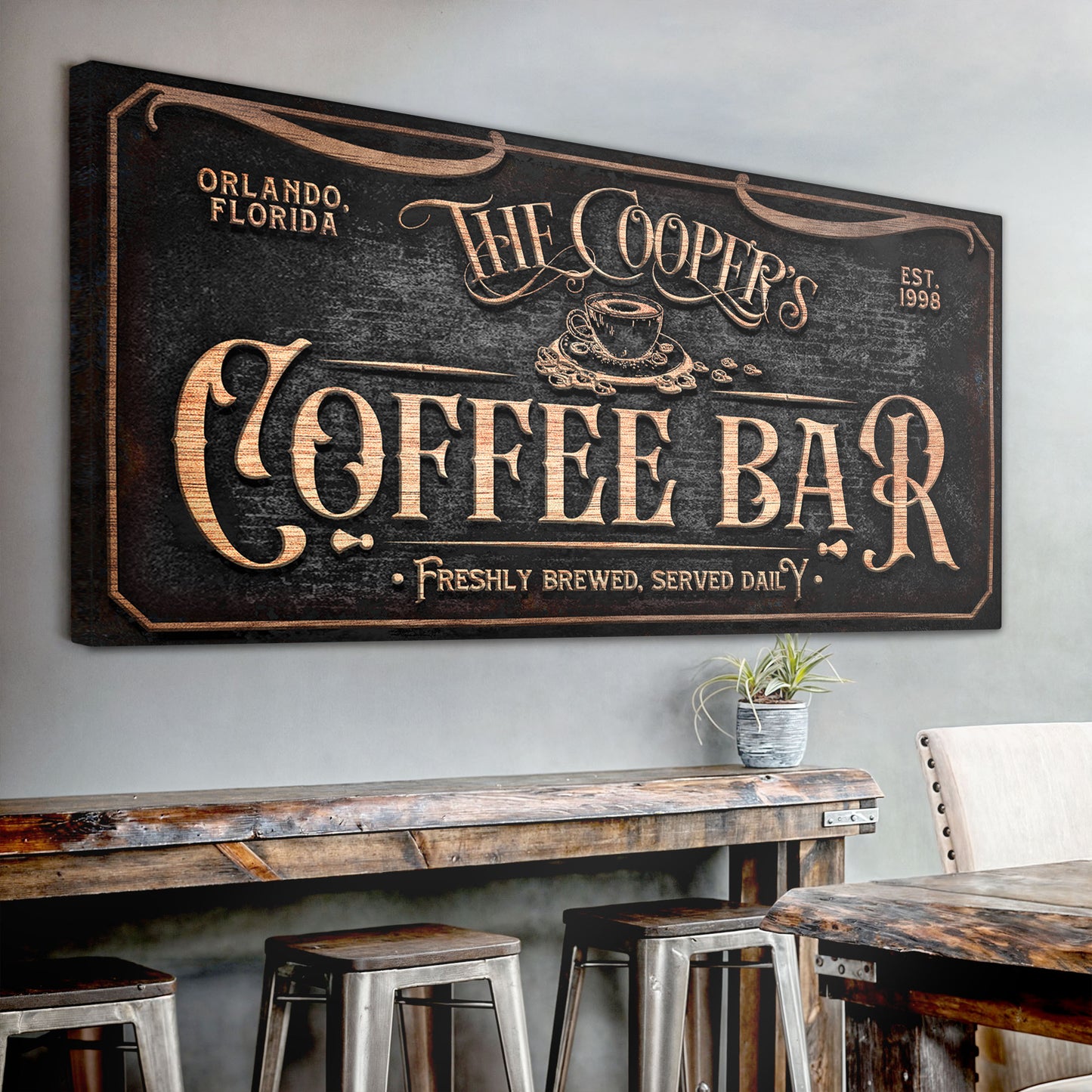 Personalized Coffee Bar Sign V - Image by Tailored Canvases