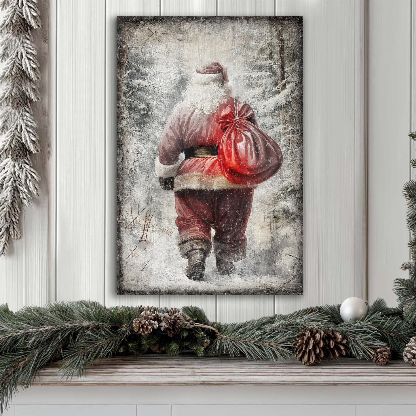 Vintage Christmas Santa Claus Wall Art III