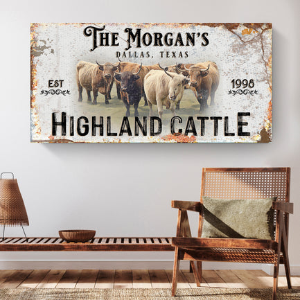 Personalized Highland Cattle Sign III - Image by Tailored Canvases