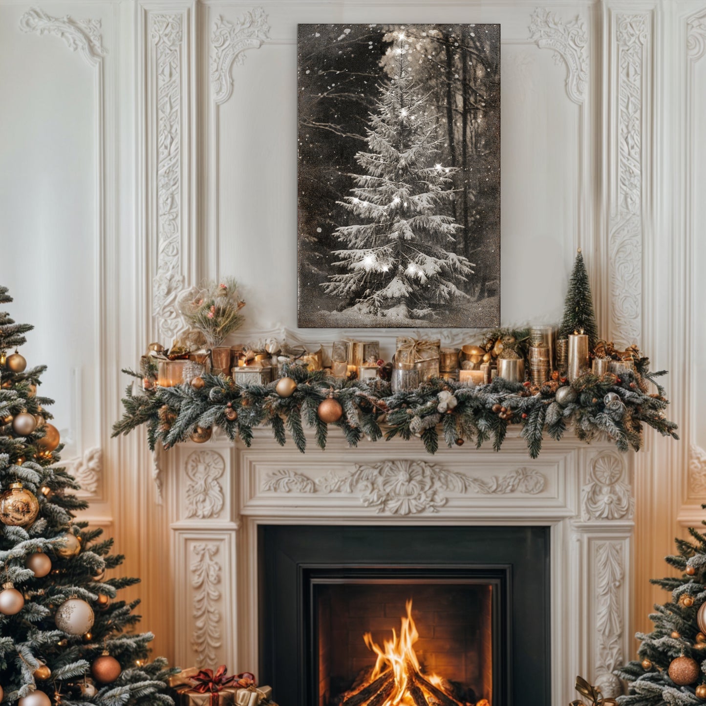 Vintage Christmas Tree Wall Art