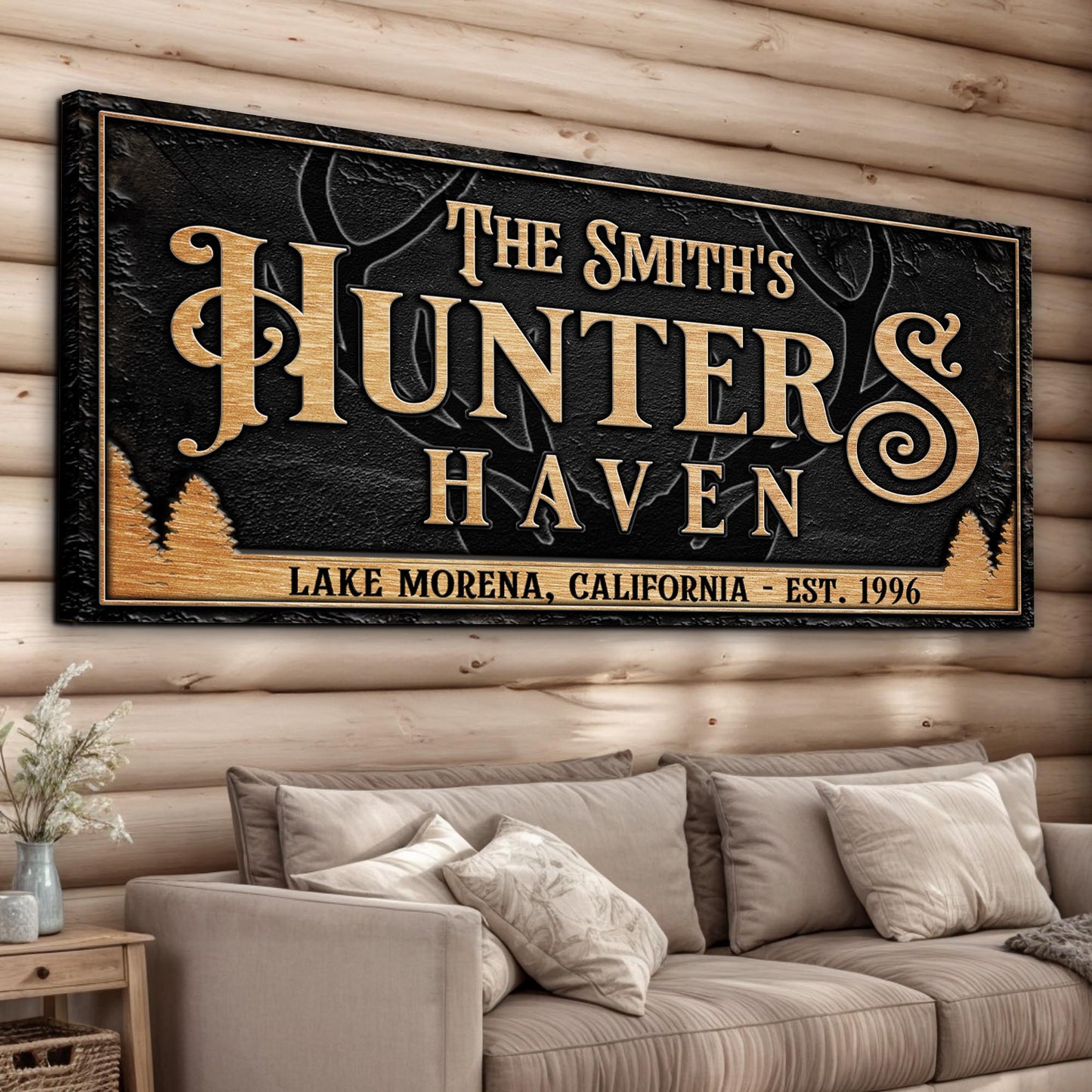 Personalized Hunters Haven Family Sign