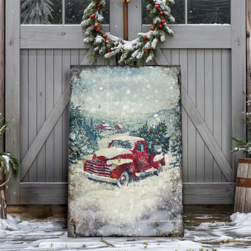 Vintage Truck With Christmas Tree Wall Art II