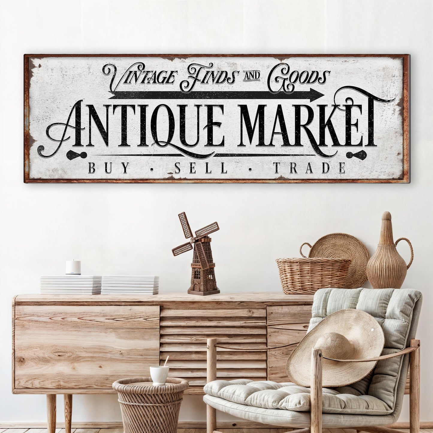 Vintage Antique Market Sign