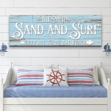 Sand And Surf Sign Let's All Go To The Beach Sign