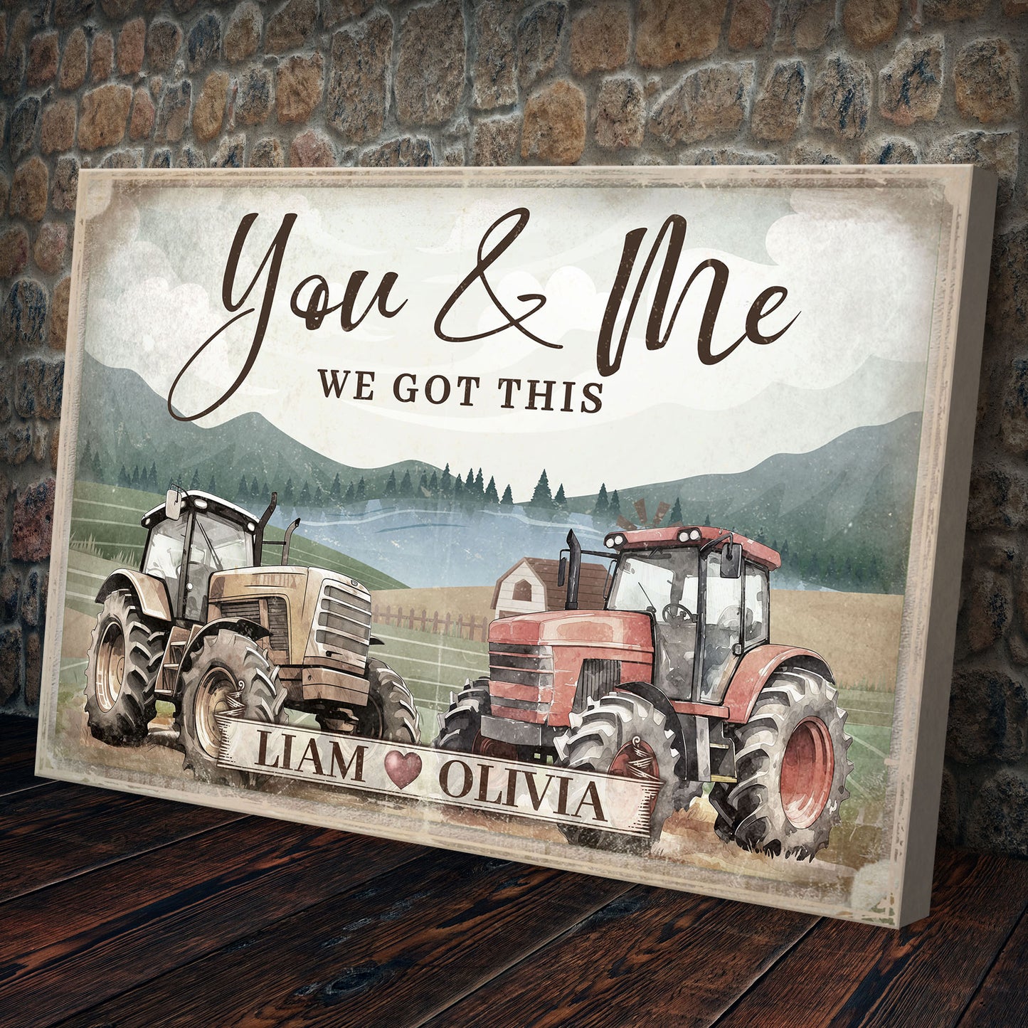 Tractor Themed We Got This Couple Sign - Image by Tailored Canvases