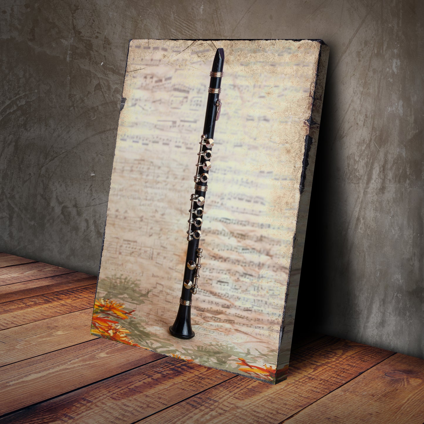 Clarinet  Rustic Canvas Wall Art  - Image by Tailored Canvases