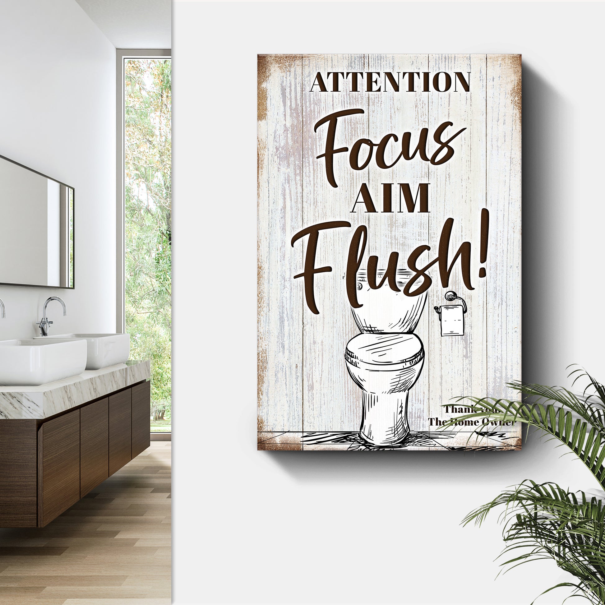 Flush Toilet Sign IV Style 1 - Image by Tailored Canvases