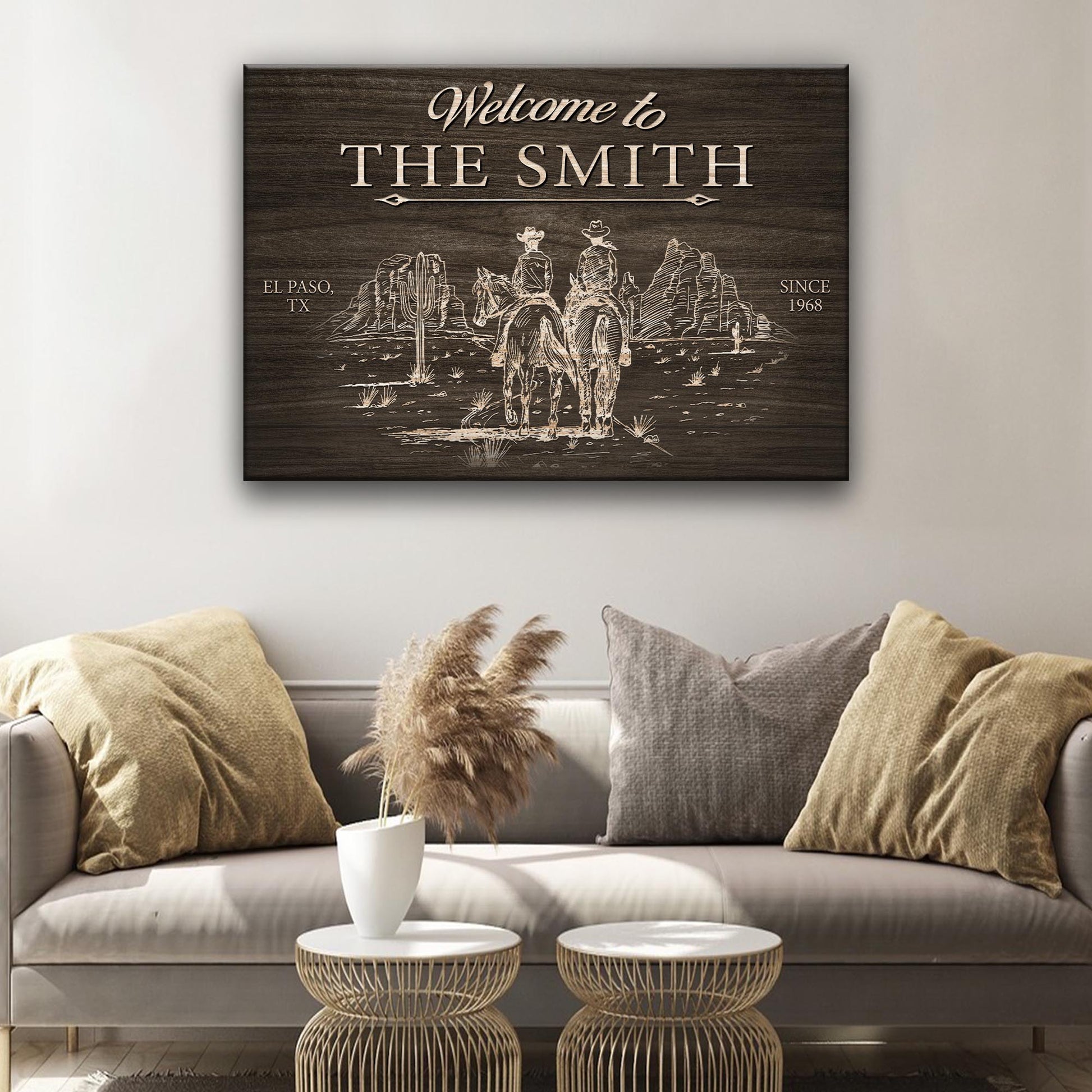 Cowboy Welcome Sign - Style 1 - Image by Tailored Canvases