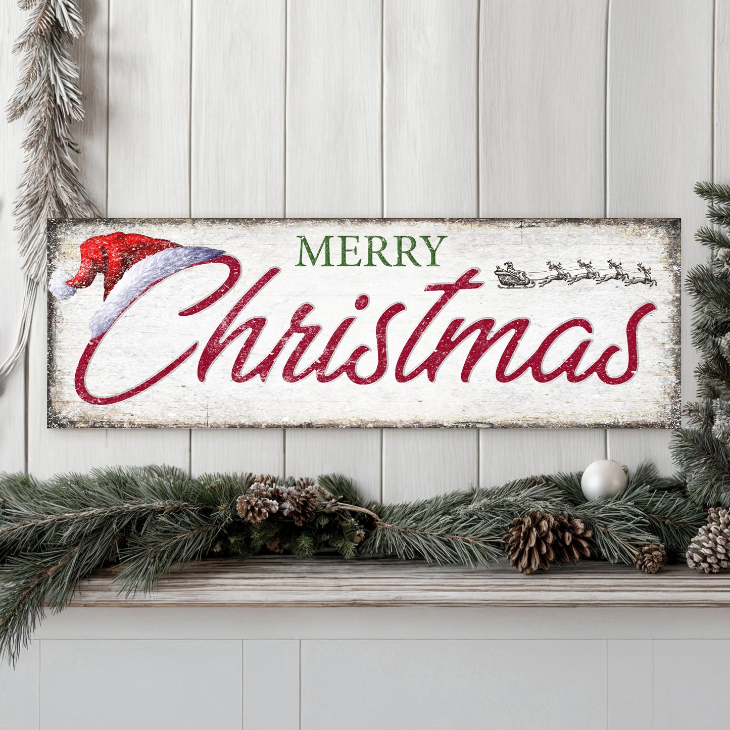 Vintage Merry Christmas Sign IV