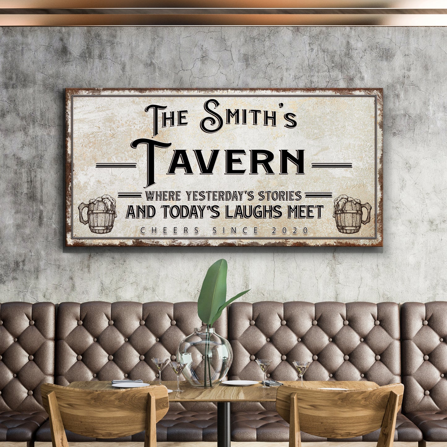 Tavern Where Yesterday's Stories and Today's Laughs Meet Sign