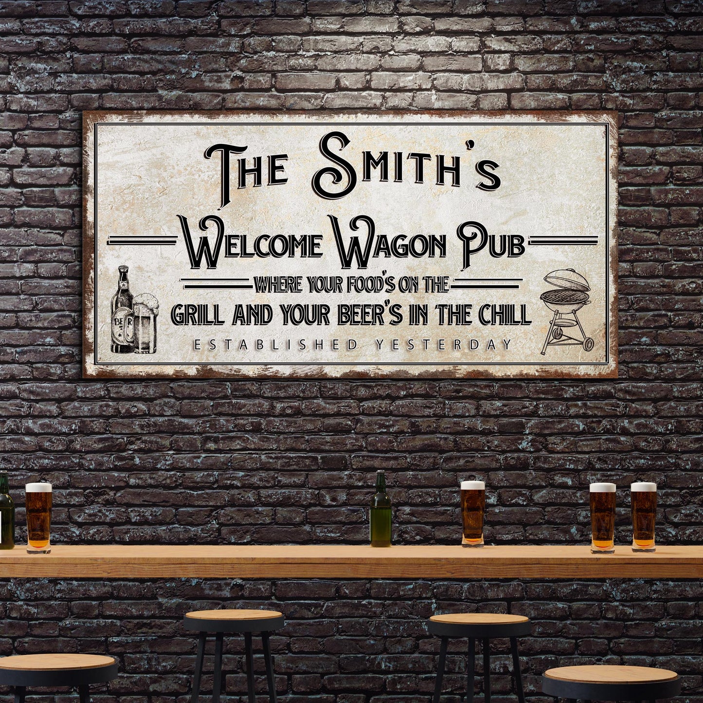 Welcome Wagon Pub Your Beer's In The Chill Sign