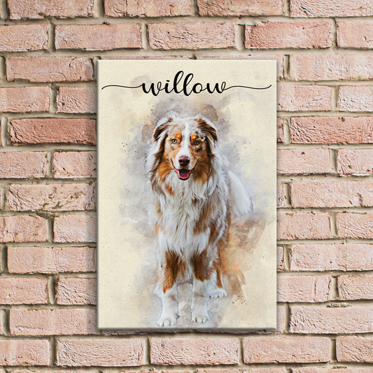 Pet Memorial Watercolor Portrait Sign II