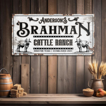 Personalized Brahman Cattle Sign