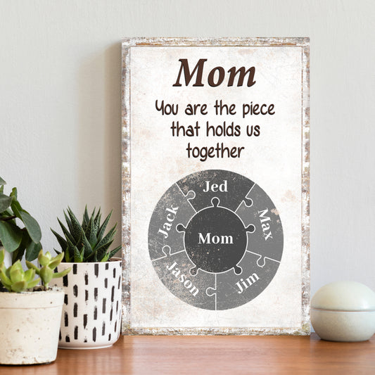 Mom Personalized Puzzle Sign - Image by Tailored Canvases