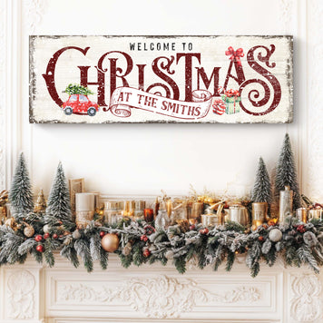 Family Welcome To Christmas Sign II