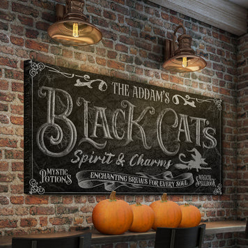 Black Cat’s Spirits & Charms Bar Halloween Sign II