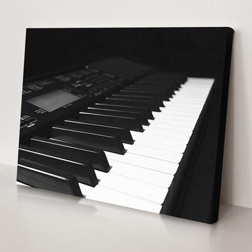 Keyboard Monochrome Canvas Wall Art