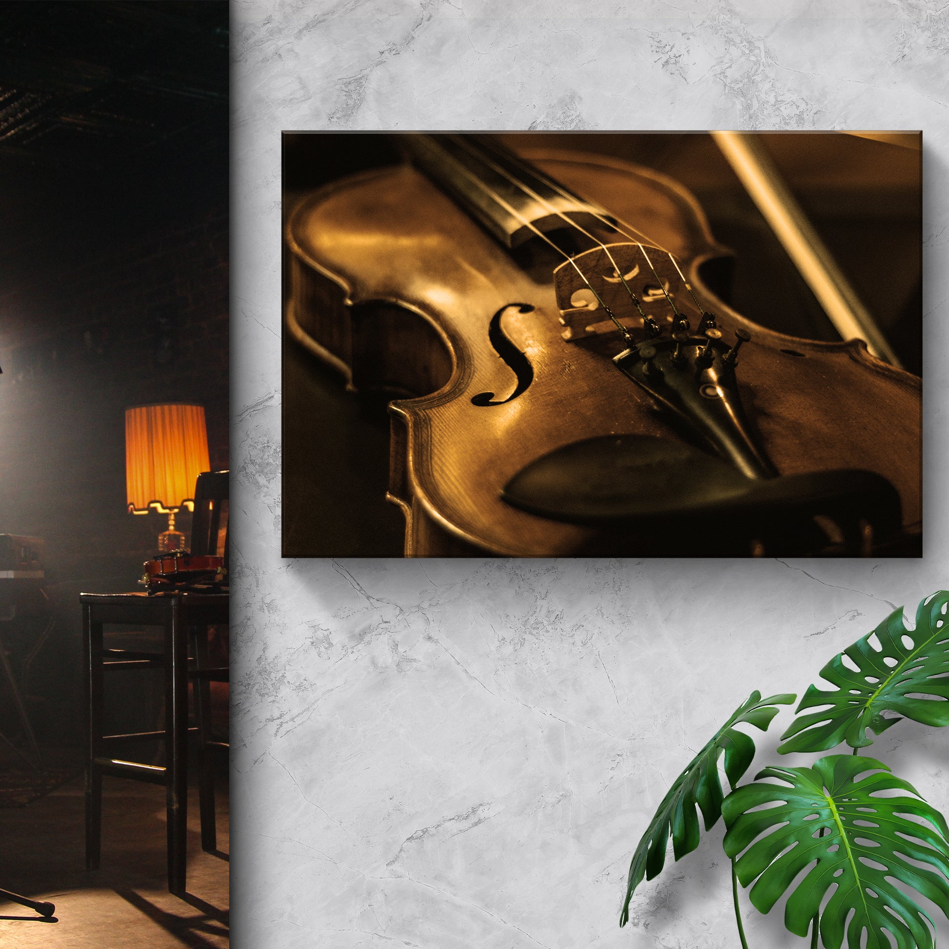 Violin Sepia Canvas Wall Art Style 1 - Image by Tailored Canvases