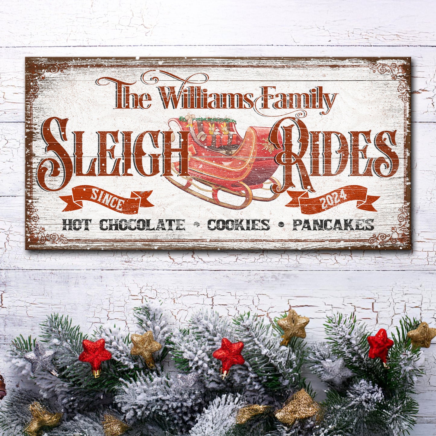 Sleigh Rides Christmas Sign V | Image by Tailored Canvases