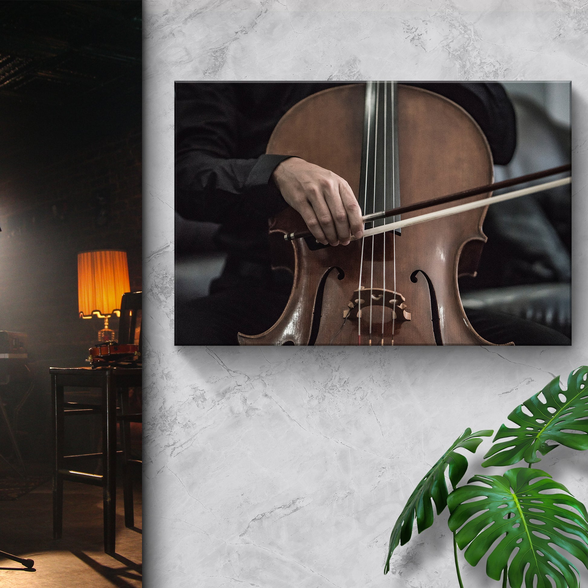 Cello Playing Canvas Wall Art Style 2 - Image by Tailored Canvases