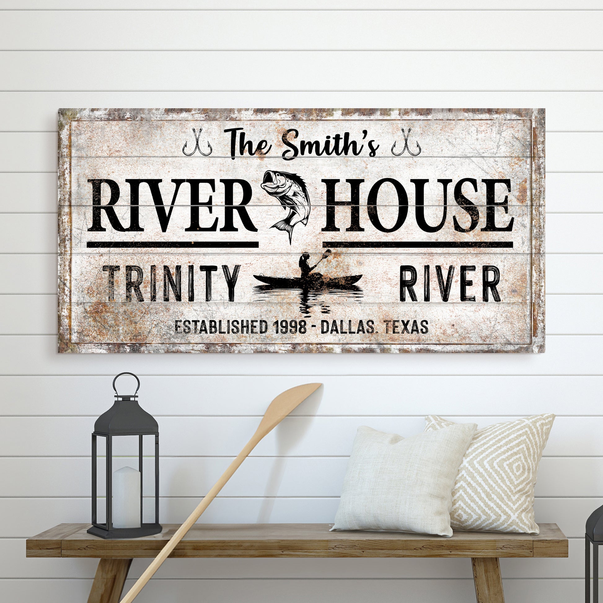 Personalized River House Sign II Style 1 - Image by Tailored Canvases