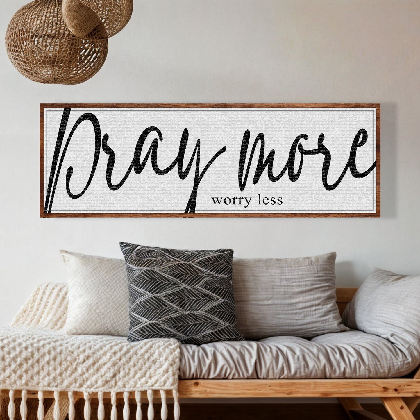 Pray More Worry Less Faith Sign IV