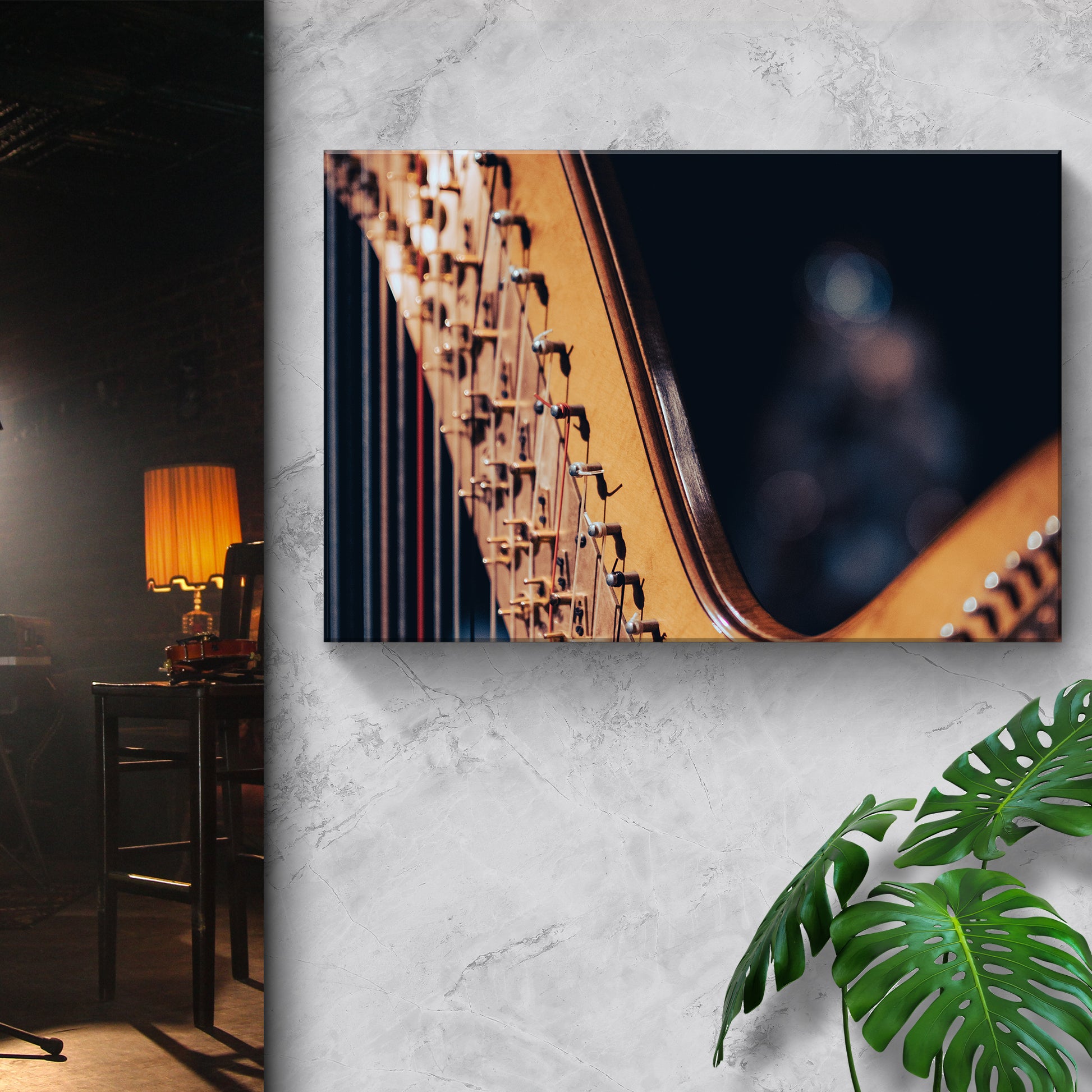 Harp Modern Canvas Wall Art Style 2 - Image by Tailored Canvases