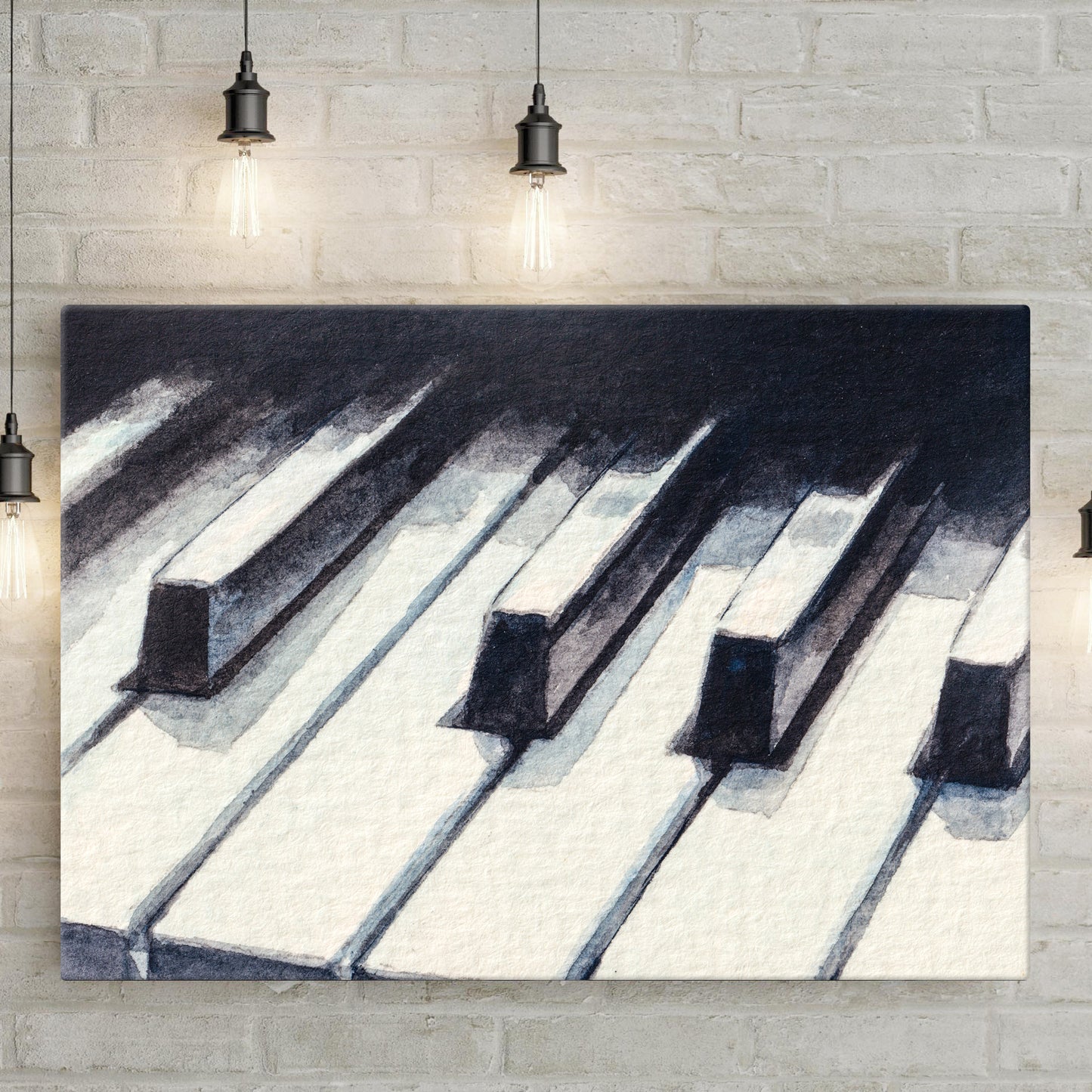 Keyboard Watercolor Canvas Wall Art Style 2 - Image by Tailored Canvases