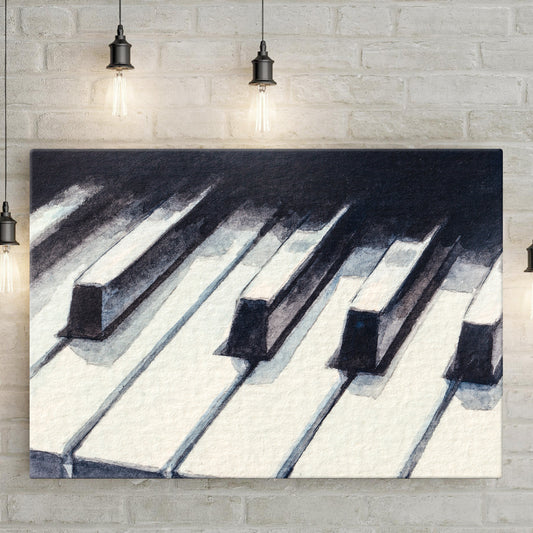 Keyboard Watercolor Canvas Wall Art Style 2 - Image by Tailored Canvases