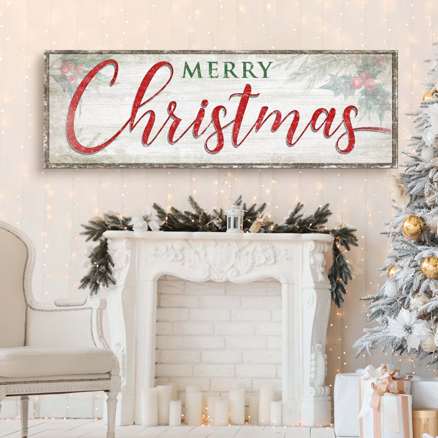 Vintage Merry Christmas Sign II