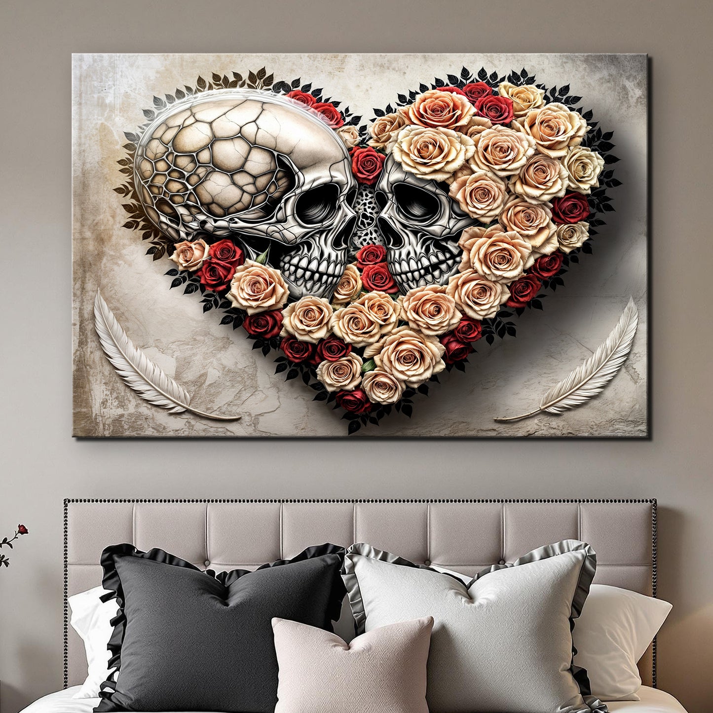 Skull and Flowers Wall Art VII