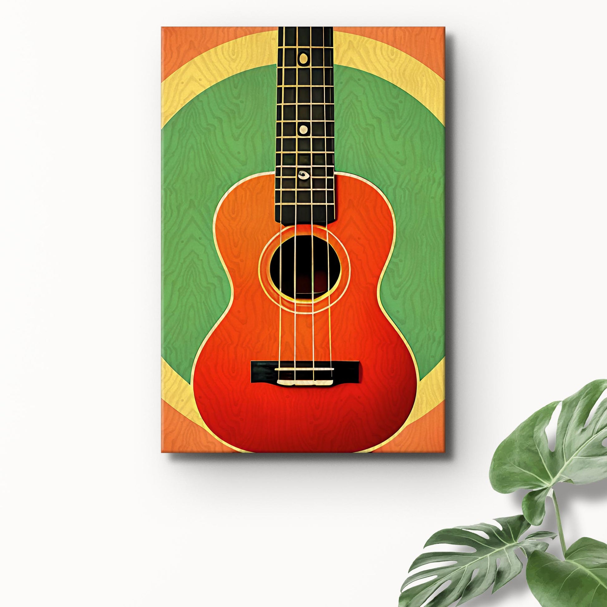 Ukulele Retro Canvas Wall Art Style 2 - Image by Tailored Canvases