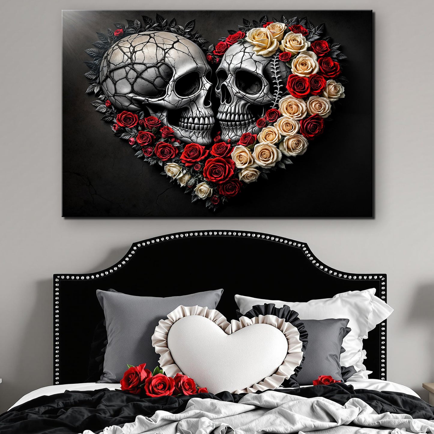 Skull and Flowers Wall Art VIII