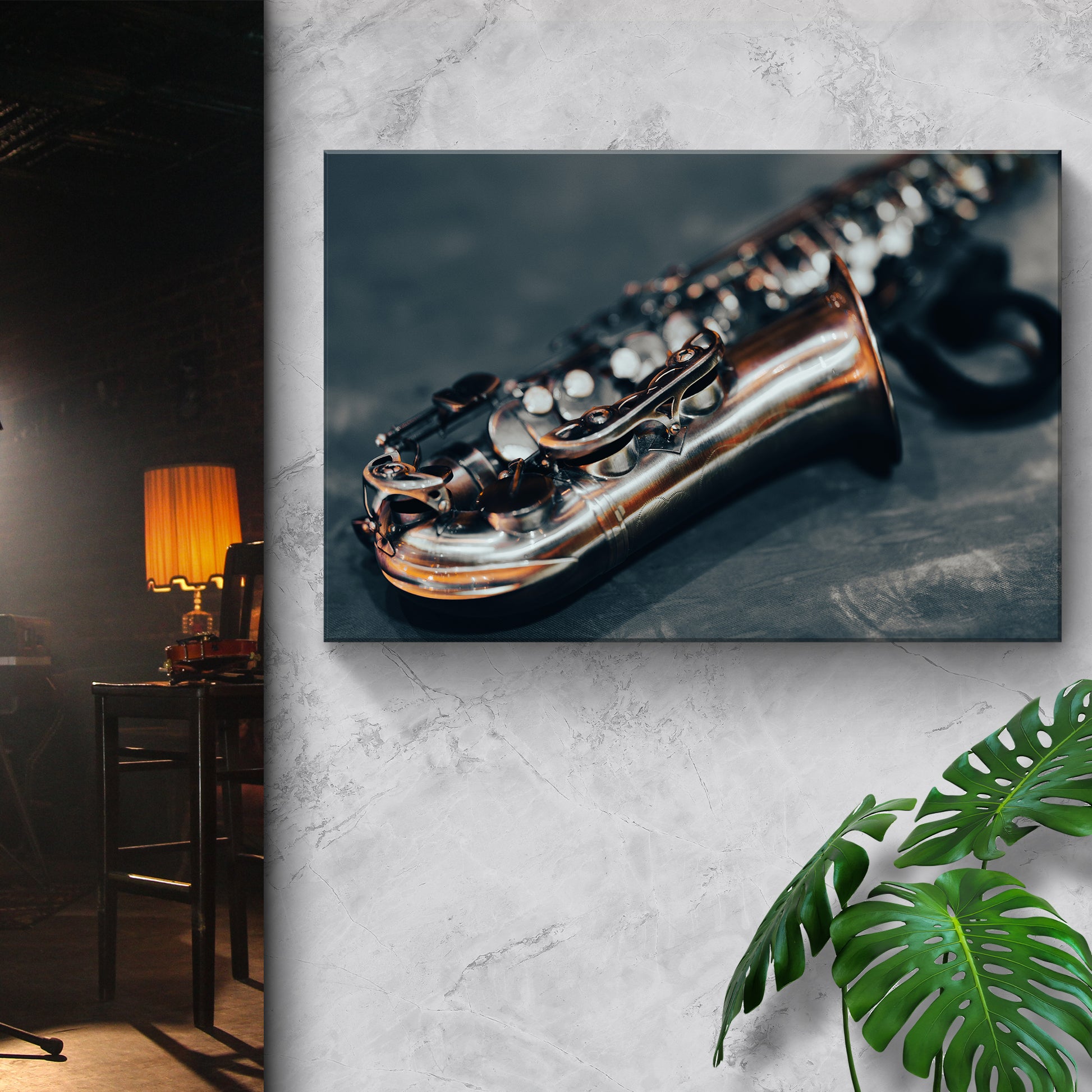 Saxophone Modern Canvas Wall Art Style 2 - Image by Tailored Canvases