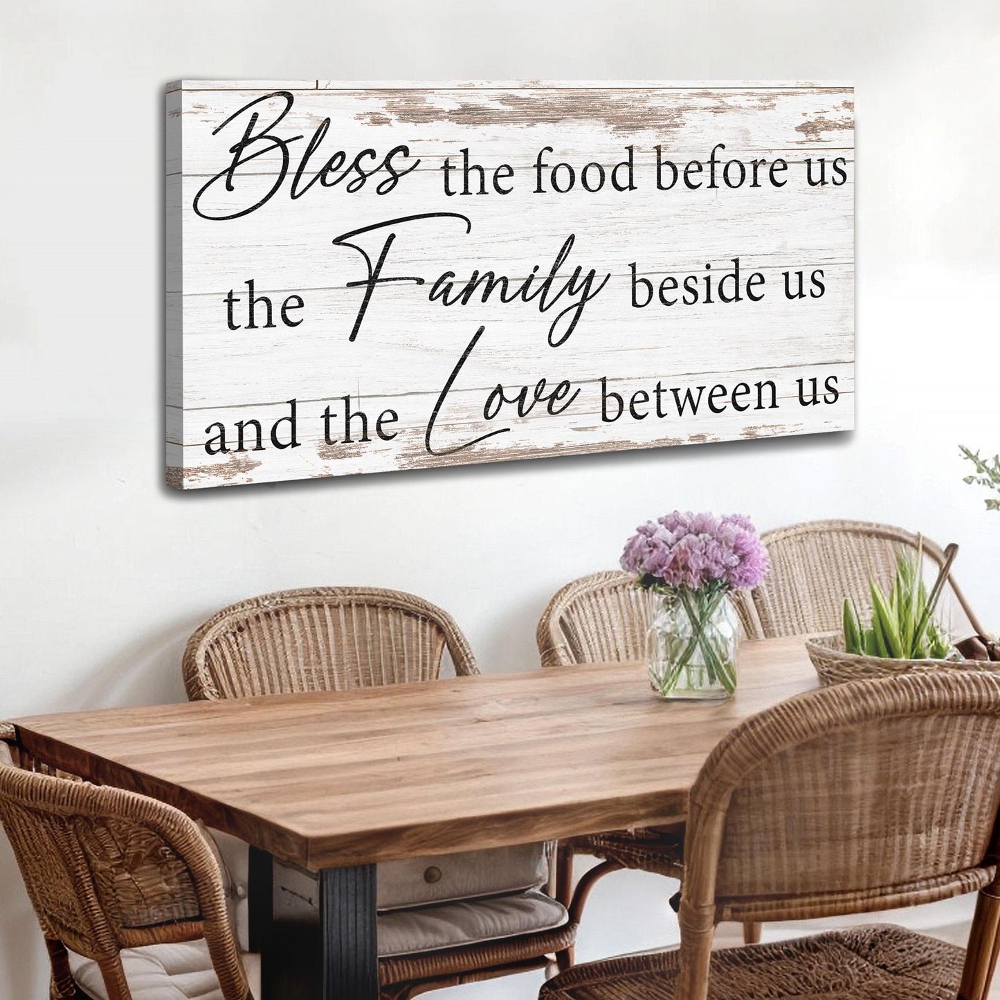 Bless The Food, Family, And Love Sign V