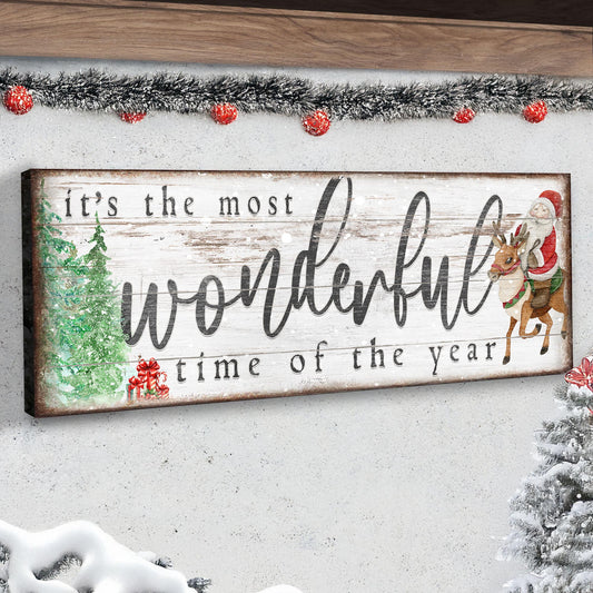 It's The Most Wonderful Time Of The Year Christmas Sign II | Image by Tailored Canvases