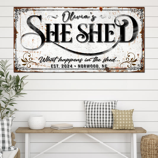 Personalized She Shed Sign XVIII