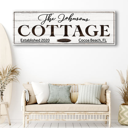Cottage Beach House Sign  - Image by Tailored Canvases