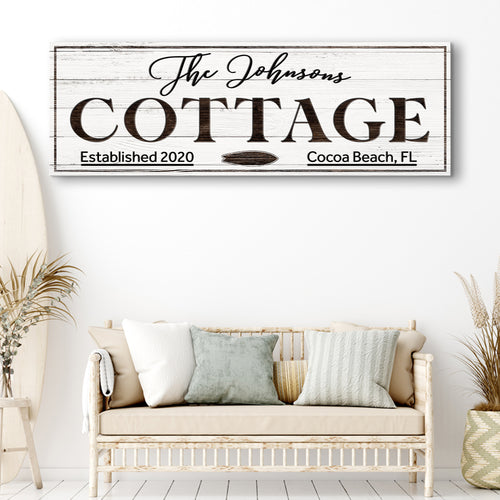 Cottage Beach House Sign  - Image by Tailored Canvases