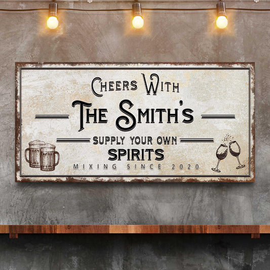 Supply Your Own Spirits Bar Sign - Image by Tailored Canvases