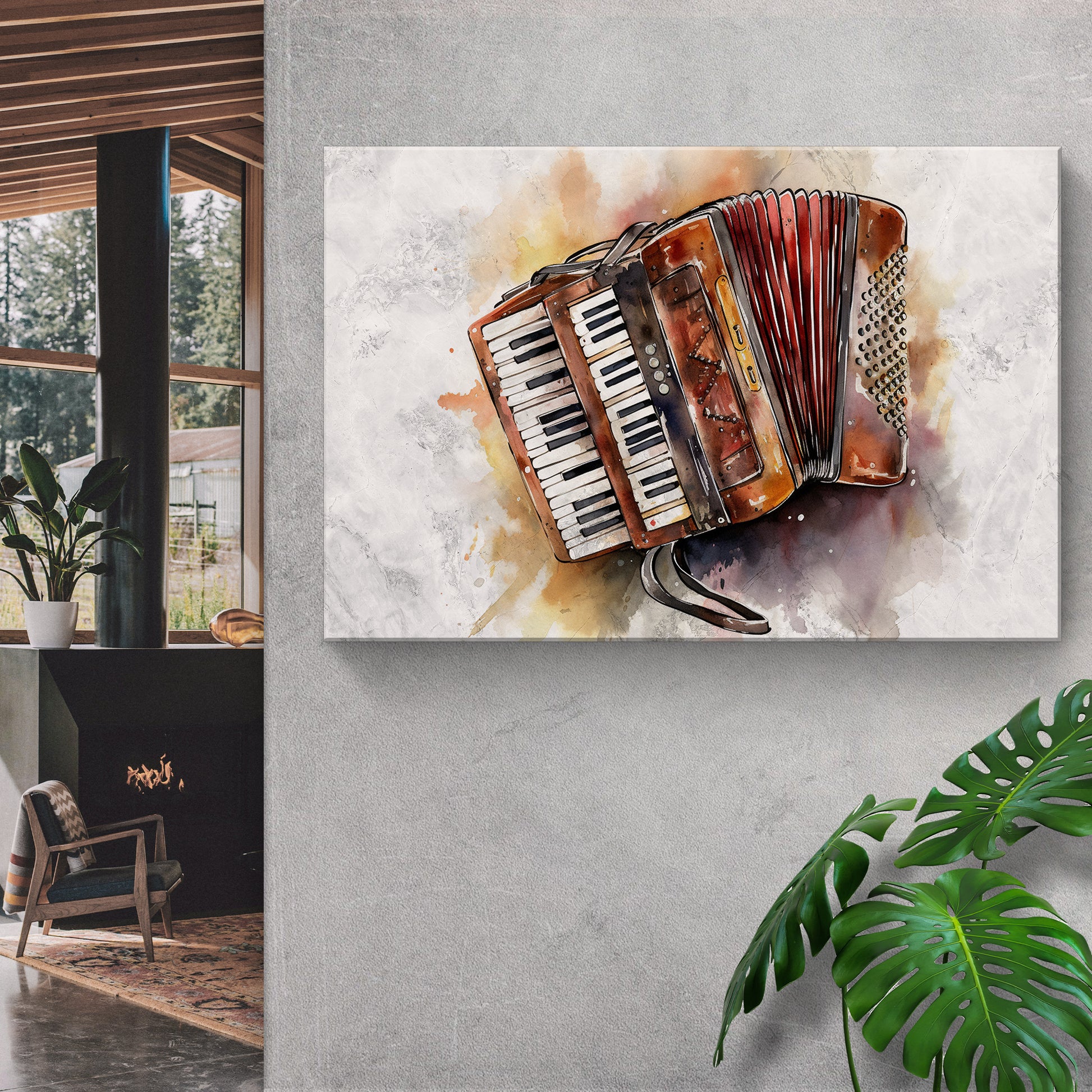 Accordion Watercolor Canvas Wall Art Style 1 - Image by Tailored Canvases